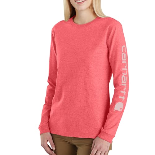 Carhartt Women's Plus Size Loose Fit Heavyweight Long Logo Sleeve Graphic T-Shirt