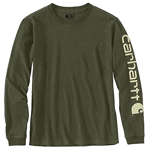 Carhartt Women's Plus Size Loose Fit Heavyweight Long Logo Sleeve Graphic T-Shirt