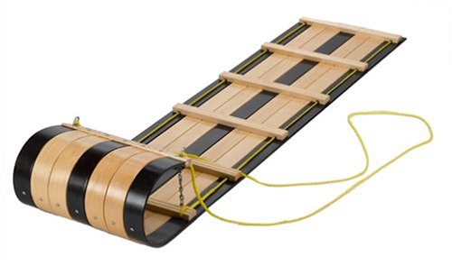 Flexible Flyer Classic Wood Toboggan. Snow Sled Adults & Kids, 6'