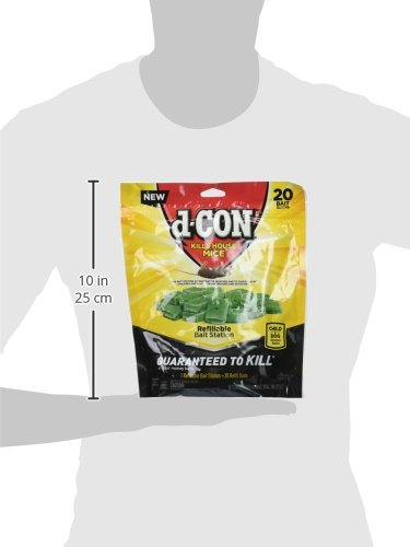 d-CON Refillable Corner Fit Mouse Bait Station, 1 Trap + 18 Bait Refills