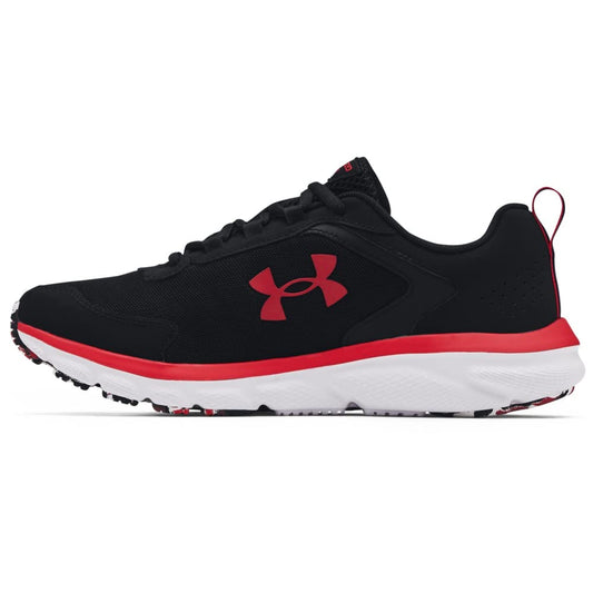 Under Armour Mens Charged Assert 9 Marble Running Shoe, Black(001 Red, 12 US