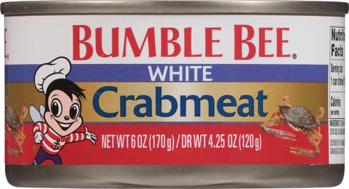 Bumble Bee White Flake Crab Meat in Water, 6 oz Can - 16g Protein & 1g Carb Per Serving - Wild Caught, Flaky, Drain Before Use, 6 Ounce (Pack of 1)