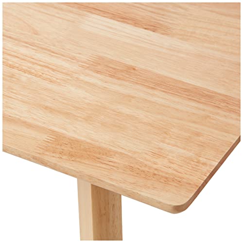 Amazon Basics FSC Certified Sturdy Solid Wood Rectangular Dining Table, Easy Assembly, Kitchen Table, 29.5"D x 47.2"W x 29.5"H, Natural Wood
