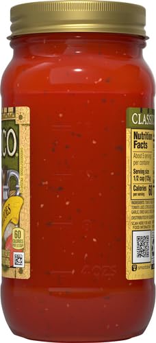 Classico Marinara with Plum Tomatoes & Olive Oil Pasta Sauce (24 oz Jar) (Pack of 3)