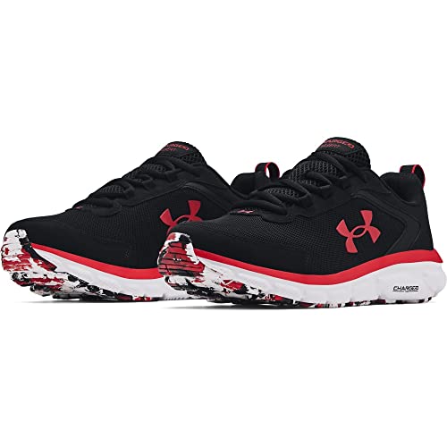 Under Armour Mens Charged Assert 9 Marble Running Shoe, Black(001 Red, 12 US