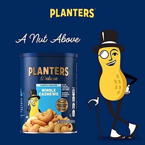 PLANTERS Deluxe Lightly Salted Cashews, Party Snacks, Plant-Based Protein, Quick Snack for Adults, After School Snack, Flavored with Sea Salt, Kosher, 1lb 2.25oz