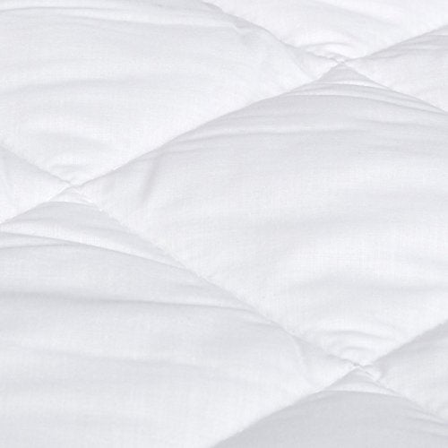 Amazon Basics Hypoallergenic Quilted Breathable Mattress Topper Pad with Protection, 18 Inches Deep, King Size, White