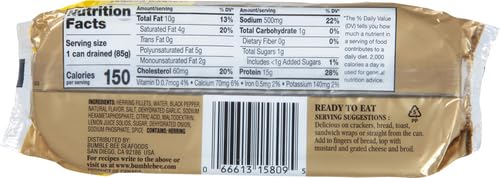 Brunswick Boneless Kipper Style Herring Fillets, 3.53 oz Can (Pack of 12) - 18g Protein per Serving - Gluten Free, Keto Friendly - Great for Pasta & Seafood Recipes