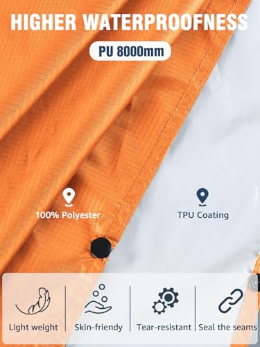 ANYOO Hooded Rain Poncho for Adults Waterproof Lightweight Rain Coat for Men Women Reusable Rain Jacket for Emergency Outdoor