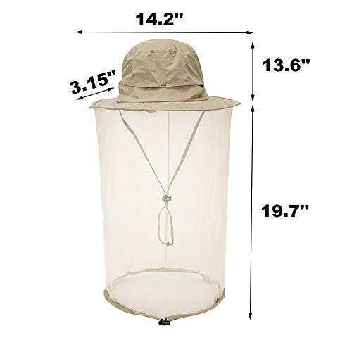 Peicees Head Net Hat for Men Women Adventure Fishing Hat Safari Hat for Hunting Camping Hiking