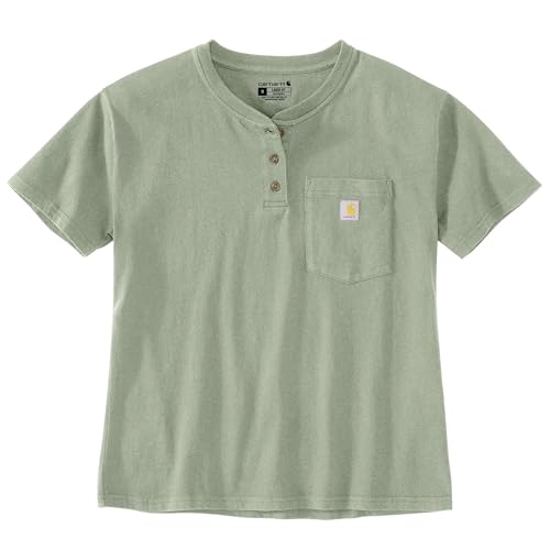 Carhartt Women's Loose Fit Short-Sleeve Heavyweight Henley T-Shirt