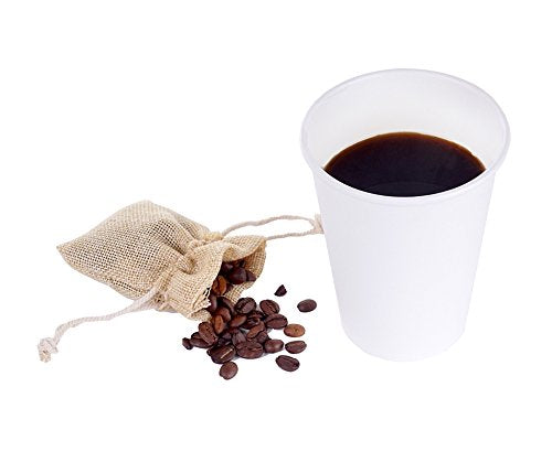 TashiBox 12 oz White Hot Drink Paper Cups - 120 Count - Disposable Paper Coffee Cups