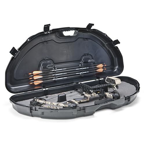 Plano Protector Compact Bow Case, Black, Hard Bow Case, Holds up to Five Arrows, Anti-Crush Archery Storage and Protection