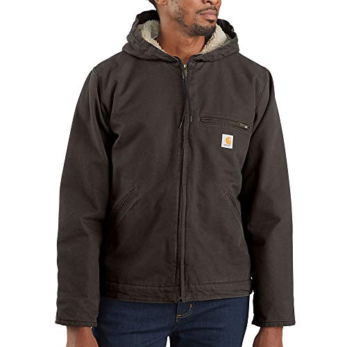 Carhartt Men's Relaxed Fit Washed Duck Sherpa-Lined Jacket