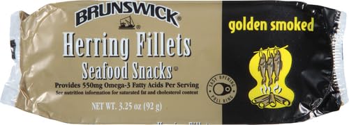 Brunswick Boneless Kipper Style Herring Fillets, 3.53 oz Can (Pack of 12) - 18g Protein per Serving - Gluten Free, Keto Friendly - Great for Pasta & Seafood Recipes