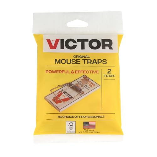 Victor M035-12 Plastic Pedal Easy Set Sustainably Sourced FSC Wood Snap Mouse Trap - 12 Traps