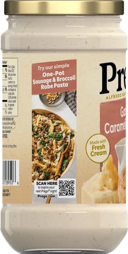 Prego Alfredo Pasta Sauce with Roasted Garlic and Parmesan Cheese, 14.5 oz Jar