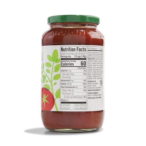 365 by Whole Foods Market, Organic Marinara Pasta Sauce, 25 OZ