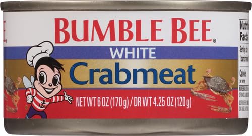 Bumble Bee White Flake Crab Meat in Water, 6 oz Can - 16g Protein & 1g Carb Per Serving - Wild Caught, Flaky, Drain Before Use, 6 Ounce (Pack of 1)