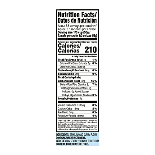 LA MODERNA, Noodles, Pasta, Made with Durum Wheat Grits, Enriched with Vitamins and Iron, 7 oz, Pack of 20