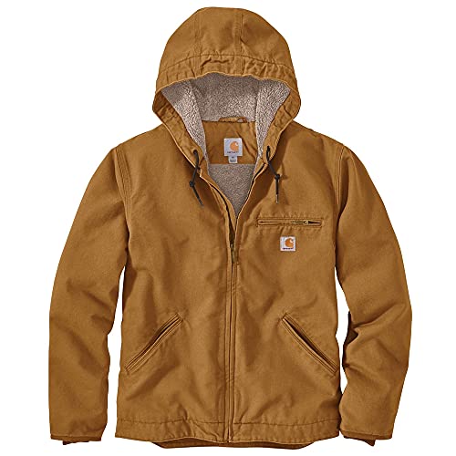 Carhartt Men's Relaxed Fit Washed Duck Sherpa-Lined Jacket