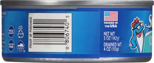 StarKist Chunk Light Tuna in Water, 5 oz (8 Pack) Canned Tuna Fish, Wild Caught, Gluten Free, Ready to Eat, Perfect for Salads, Keto Meals and Snacks, with 20g Protein & 90 Calories Per Serving