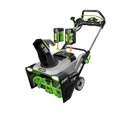 EGO POWER+ 21" Electric Snow Blower, Cordless Steel Auger, Includes (2) 56V 5.0Ah Batteries and Dual Port Charger - SNT2112