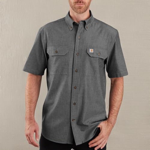 Carhartt Men's Loose Fit Midweight Chambray Short Sleeve Shirt