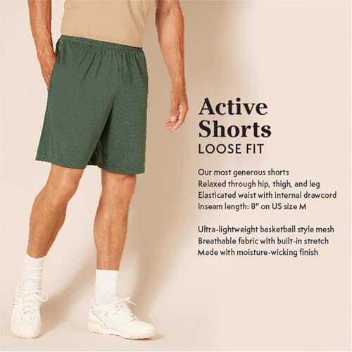 Amazon Essentials Men's Athletic Basketball Gym,Performance Tech Loose-Fit Training Shorts, Pack of 2