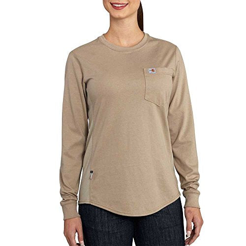 Carhartt Women's Flame Resistant Force Cotton Long Sleeve Crewneck T Shirt