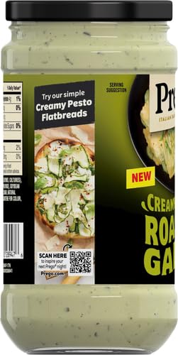 Prego Creamy Roasted Garlic Pesto Pasta Sauce, 14.5 oz Jar