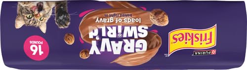 Purina Friskies Dry Cat Food Gravy Swirl'd With Flavors of Chicken, Salmon and Gravy - 22 lb. Bag