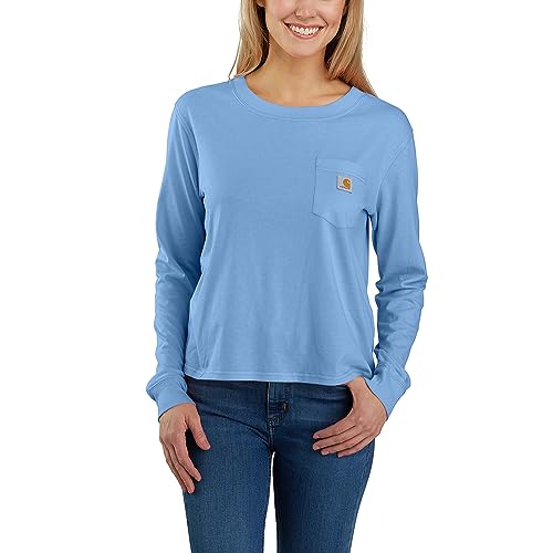 Carhartt Women's Loose Fit Lightweight Long-Sleeve Crewneck Pocket T-Shirt