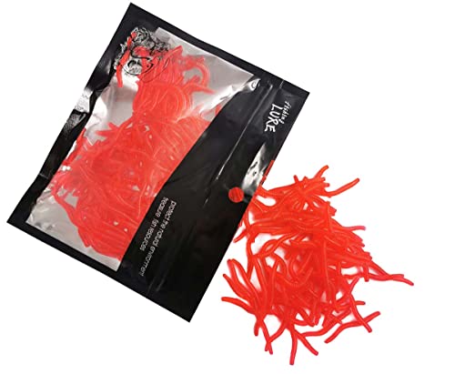 1.6in/3.3/3.9in Fishing Soft Lure Trout Worm Earthworm Bait Lifelike Fake Bloodworm Grub Worm Soft Fishing Lure Baits