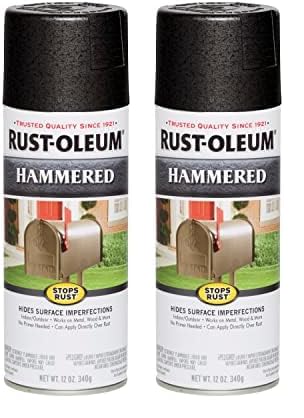 Rust-Oleum 7214830-6PK Stops Rust Hammered Spray Paint, 12 oz, Gray, 6 Pack