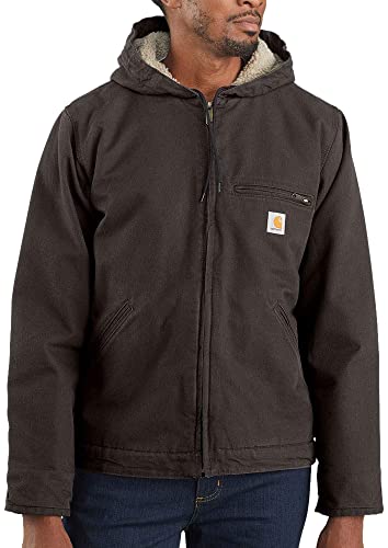 Carhartt Men's Relaxed Fit Washed Duck Sherpa-Lined Jacket