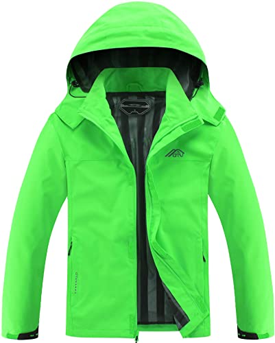 OTU Men's Lightweight Waterproof Hooded Rain Jacket Outdoor Raincoat Shell Jacket for Hiking Travel