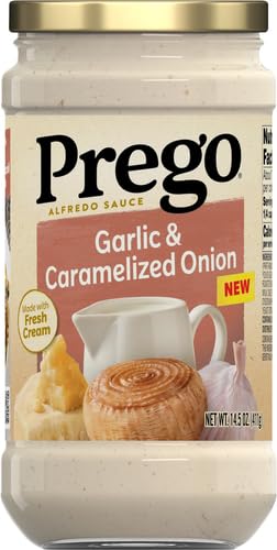 Prego Alfredo Pasta Sauce with Roasted Garlic and Parmesan Cheese, 14.5 oz Jar