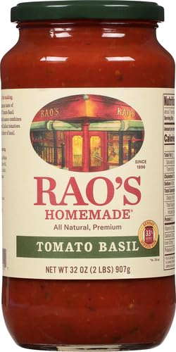 Rao's Homemade Tomato Basil Sauce, 24 oz, Tomato Sauce, All Purpose, Keto Friendly Pasta Sauce, Premium Quality, Tomatoes from Italy and Basil
