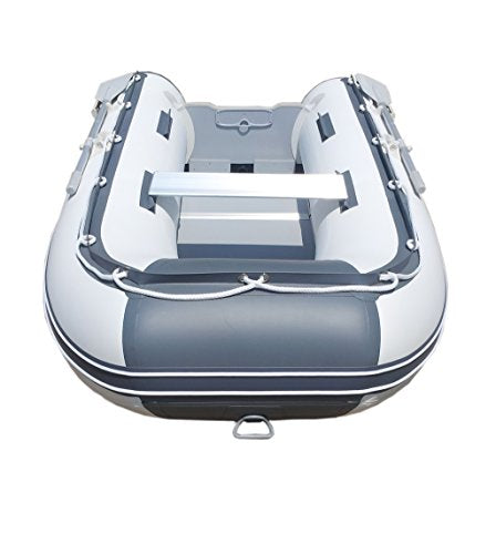 10ft 6in Newport Model Inflatable Dinghy Boat Transom Sport Tender - 5 Person - 15HP USCG Rated, White/Gray