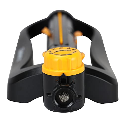 Melnor 65167AMZ XT Turbo Oscillating Sprinkler, 4,500 sq. ft., Quick Connect Bundle, 3-Way Adjustable, Black, Yellow