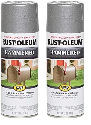 Rust-Oleum 7214830-6PK Stops Rust Hammered Spray Paint, 12 oz, Gray, 6 Pack