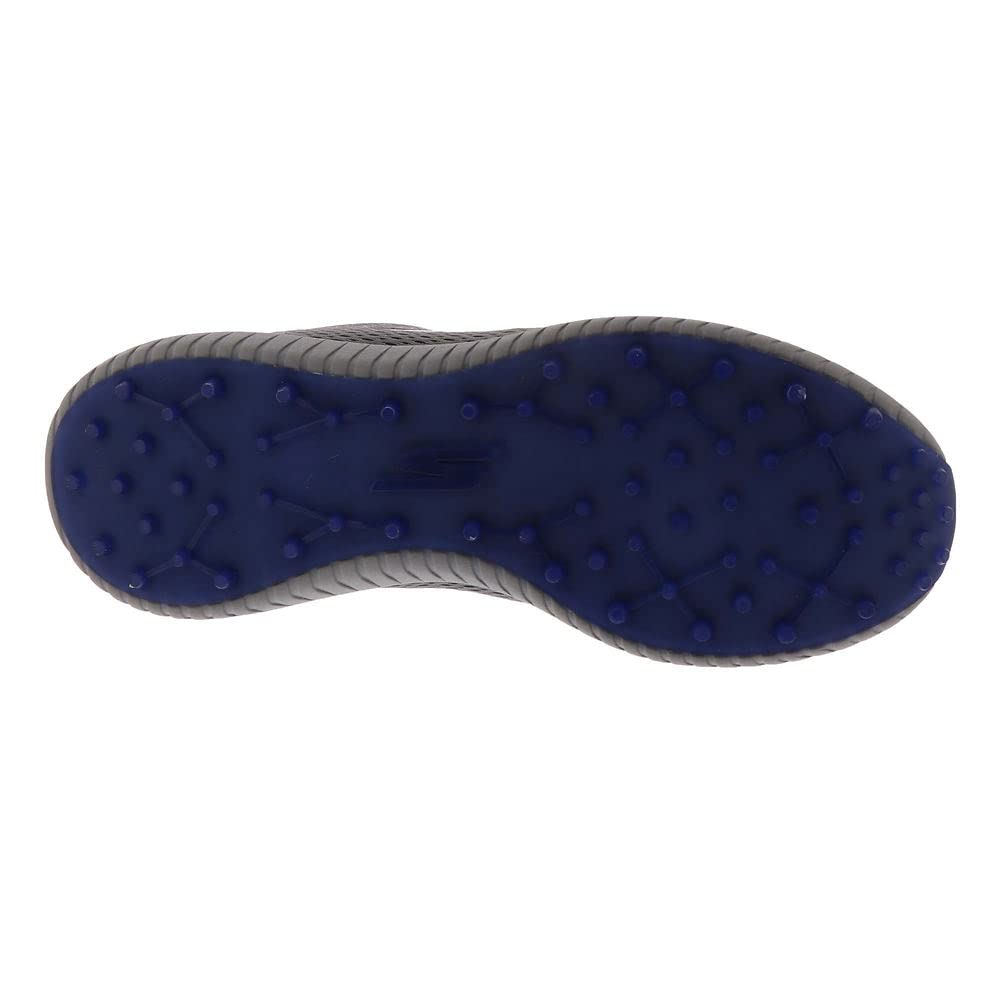 Skechers Men's Elite 5 Range Relaxed Fit Waterproof Spikeless Golf Shoe Sneaker, Charcoal/Navy, 12