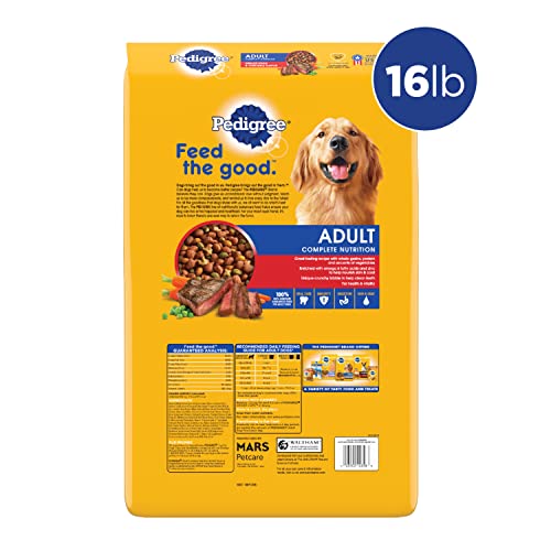 Pedigree Complete Nutrition Adult Dry Dog Food, Grilled Steak & Vegetable Flavor, 18 lb. Bag