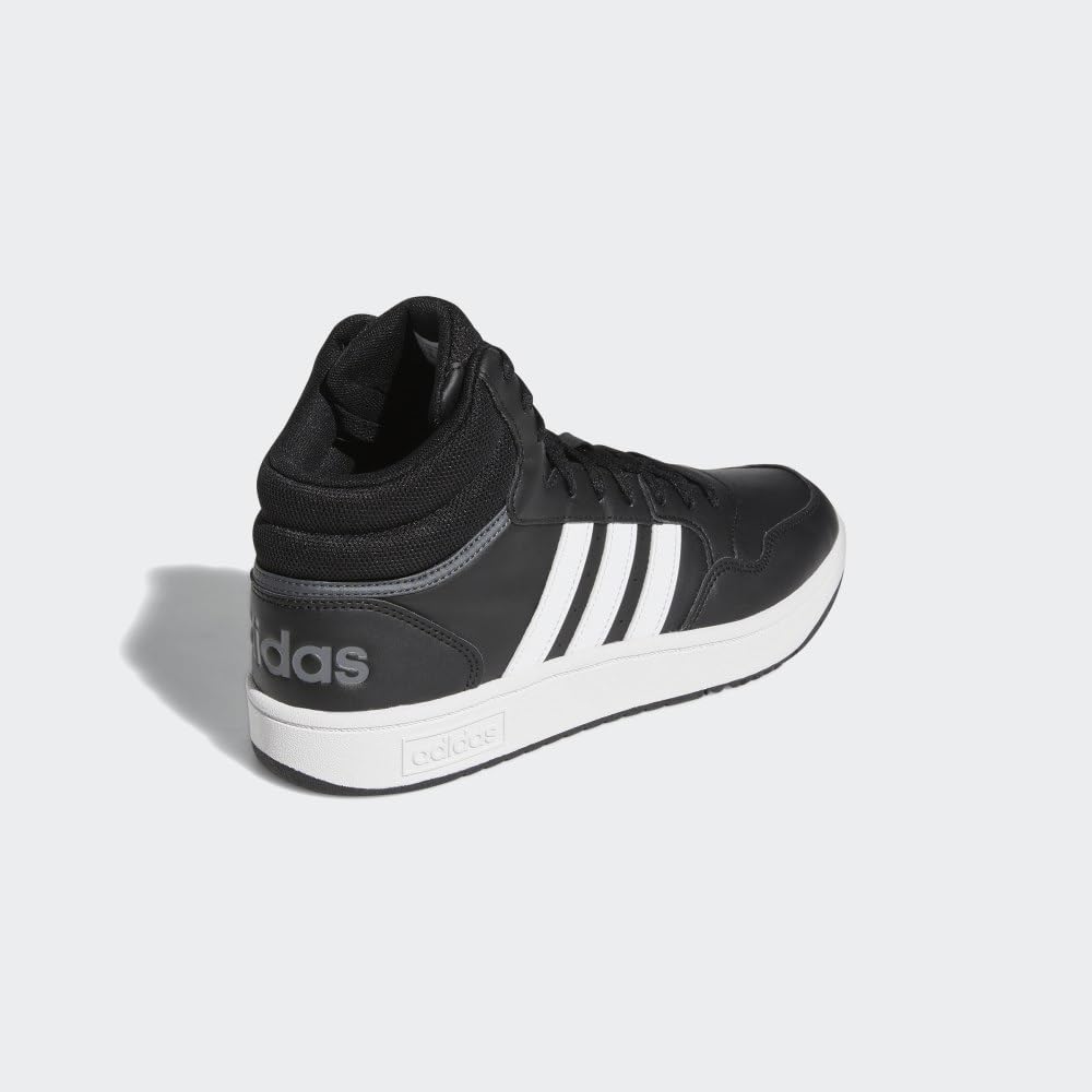 adidas Men's Hoops 3.0 Mid Top Basketball Shoe, Black/White/Grey Six, 11