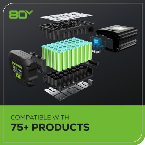 Greenworks 80V 21" Brushless Cordless (Push) Lawn Mower (75+ Compatible Tools), (2) 2.0Ah Batteries and 30 Minute Rapid Charger Included