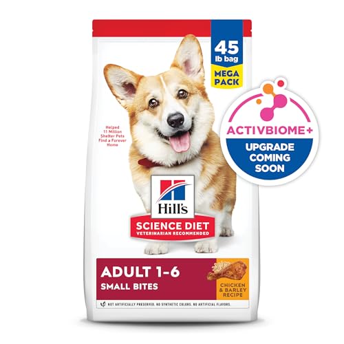 Hill's Science Diet Adult 1-6, Adult 1-6 Premium Nutrition, Small Kibble, Dry Dog Food, Chicken & Barley, 35 lb Bag