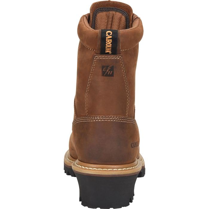 Carolina Women’s Elm 8” Waterproof Comp Toe Logger Boot, Dark Brown - 6.5 M