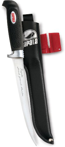 Rapala 7 1/2 Inch Soft Grip Fillet Knife / Single Stage Sharpener / Sheath