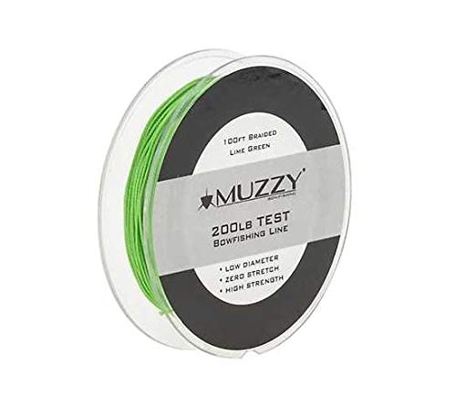 Muzzy 1078 Bow Fishing Line Lime Green 200 Braided 100' Spool